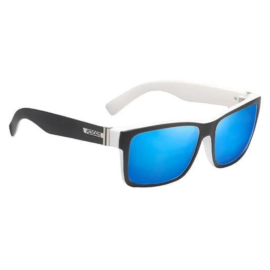 Ray Gods polarised sunglasses with light blue lenses and black frames. TAC lenses and stainless steel hinges