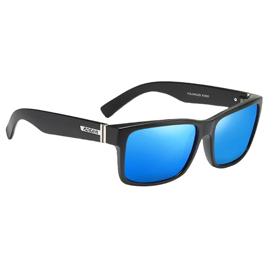 Ray Gods polarised sunglasses with light blue lenses and black frames. TAC lenses and stainless steel hinges