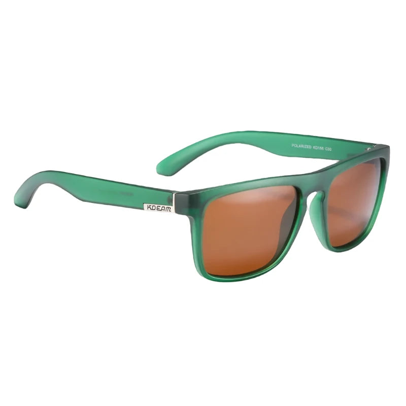 Ray Gods polarised sunglasses with green lenses and green frames. TAC lenses and stainless steel hinges