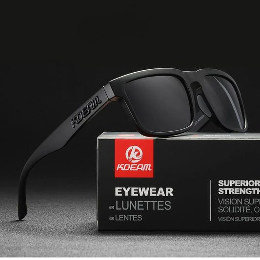 wayfarer style designer sunglasses with black frames and black lenses